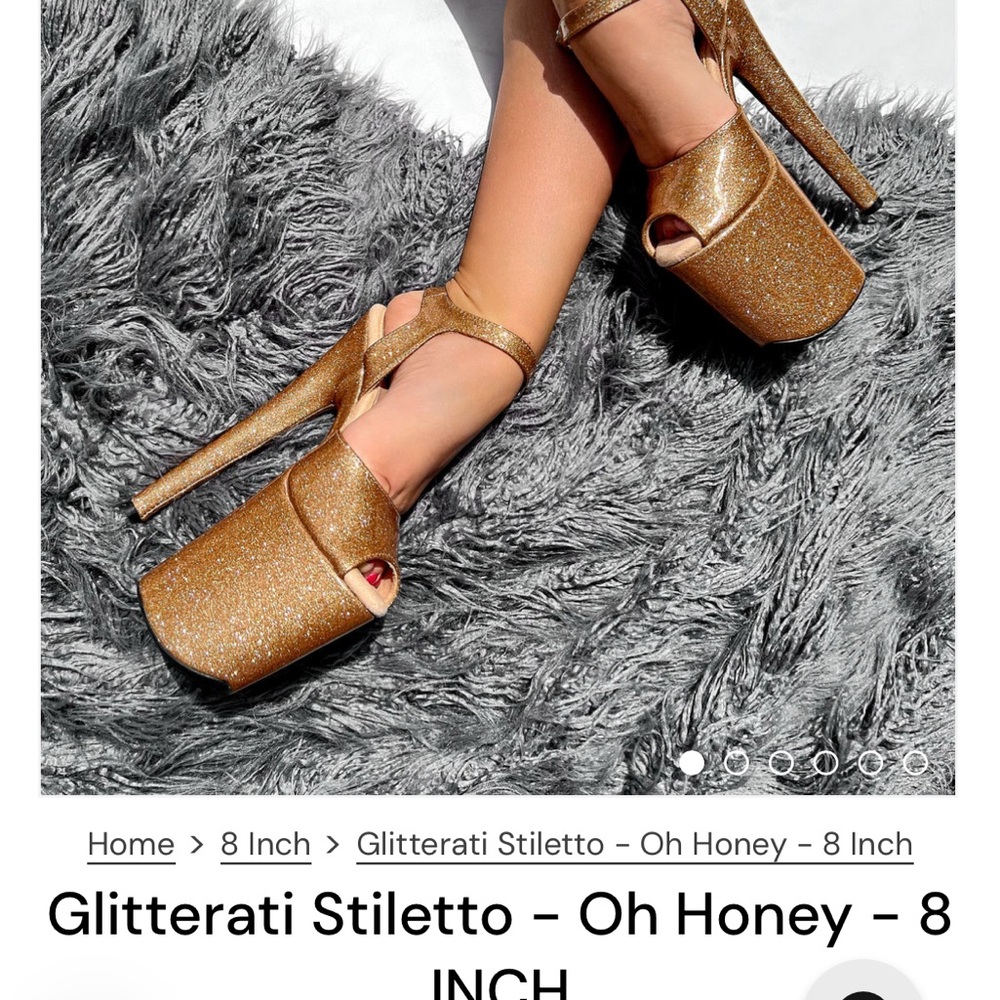 Oh Honey Gold Platform Heels